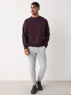 Marl gris - Slim Fit (Slim Fit) - Joggings Cargos Coupe ajustée lourds brossés