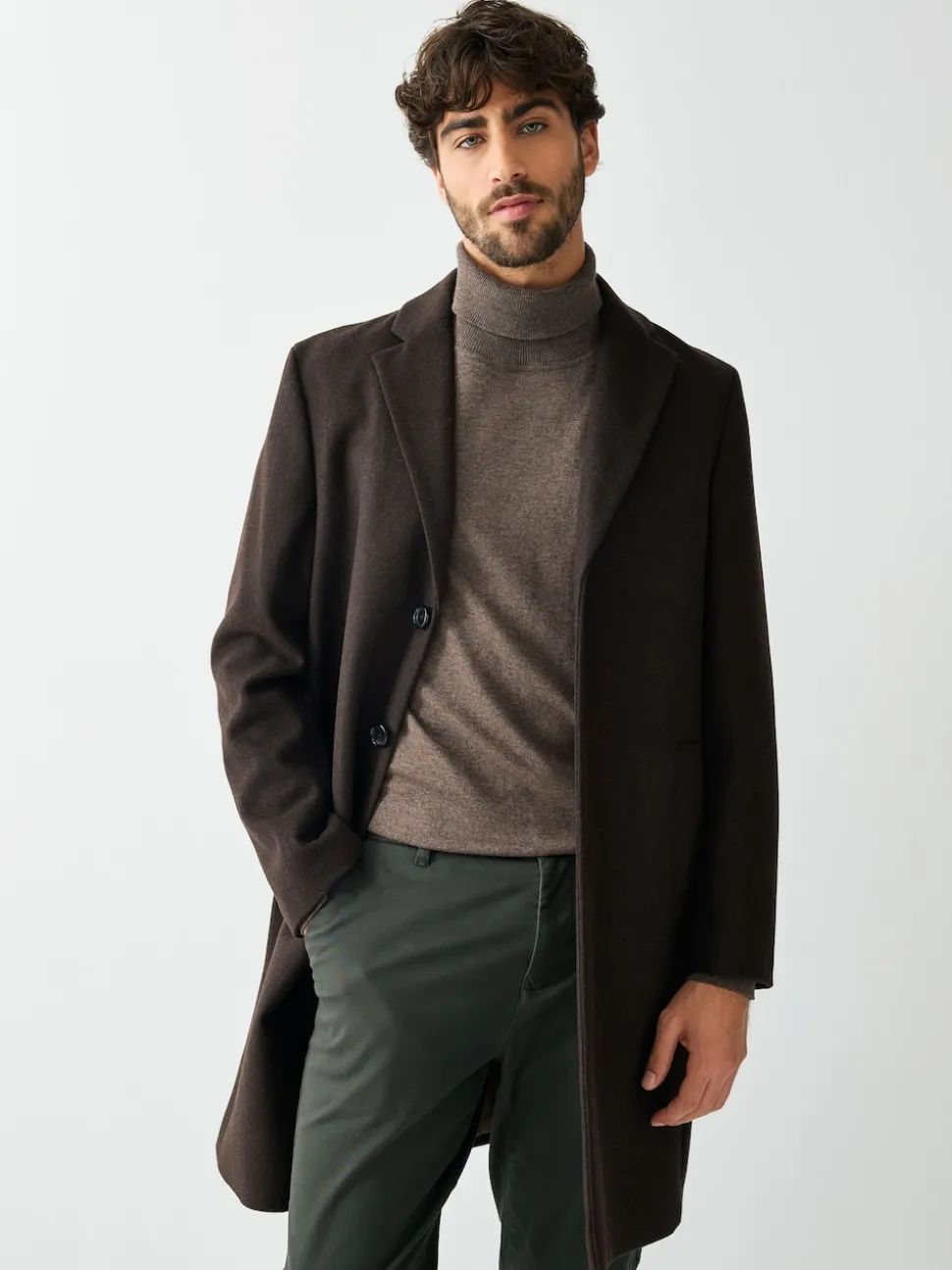 Marron - Ajustement régulier - Manteau Epsom en laine