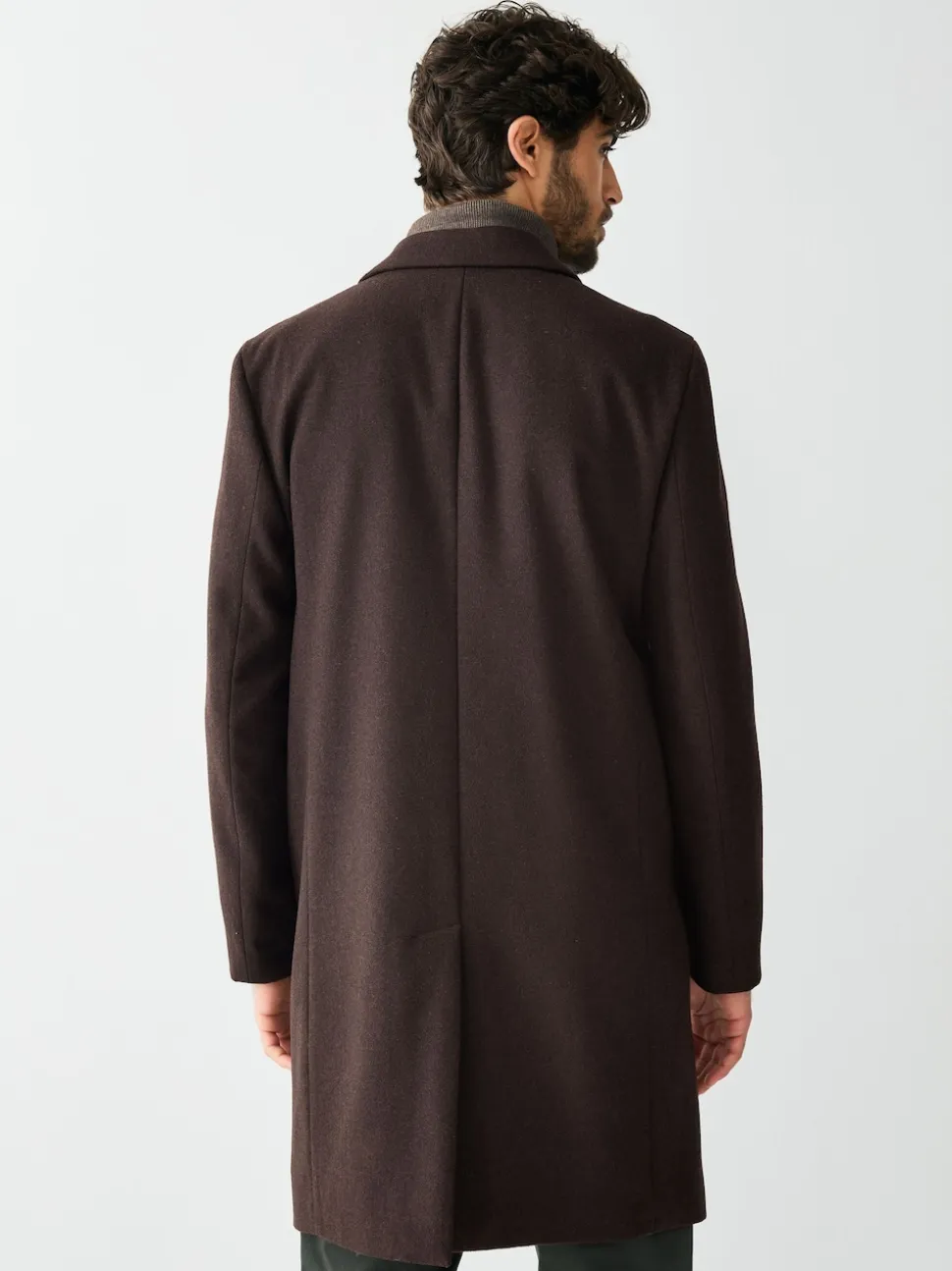 Marron - Ajustement régulier - Manteau Epsom en laine