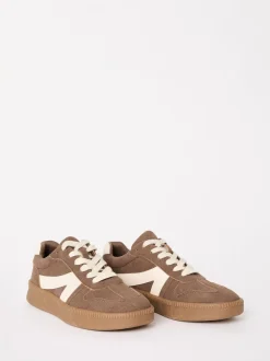 Marron - Baskets de sport Friends Like These à lacets rétro à semelle en gomme