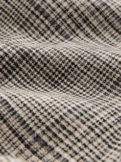 Marron - Blazer N. Premium à carreaux, riche en lin, simple boutonnage