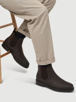 Marron - Bottes à enfiler Jones Bootmaker Emile Coupe large en Cuir