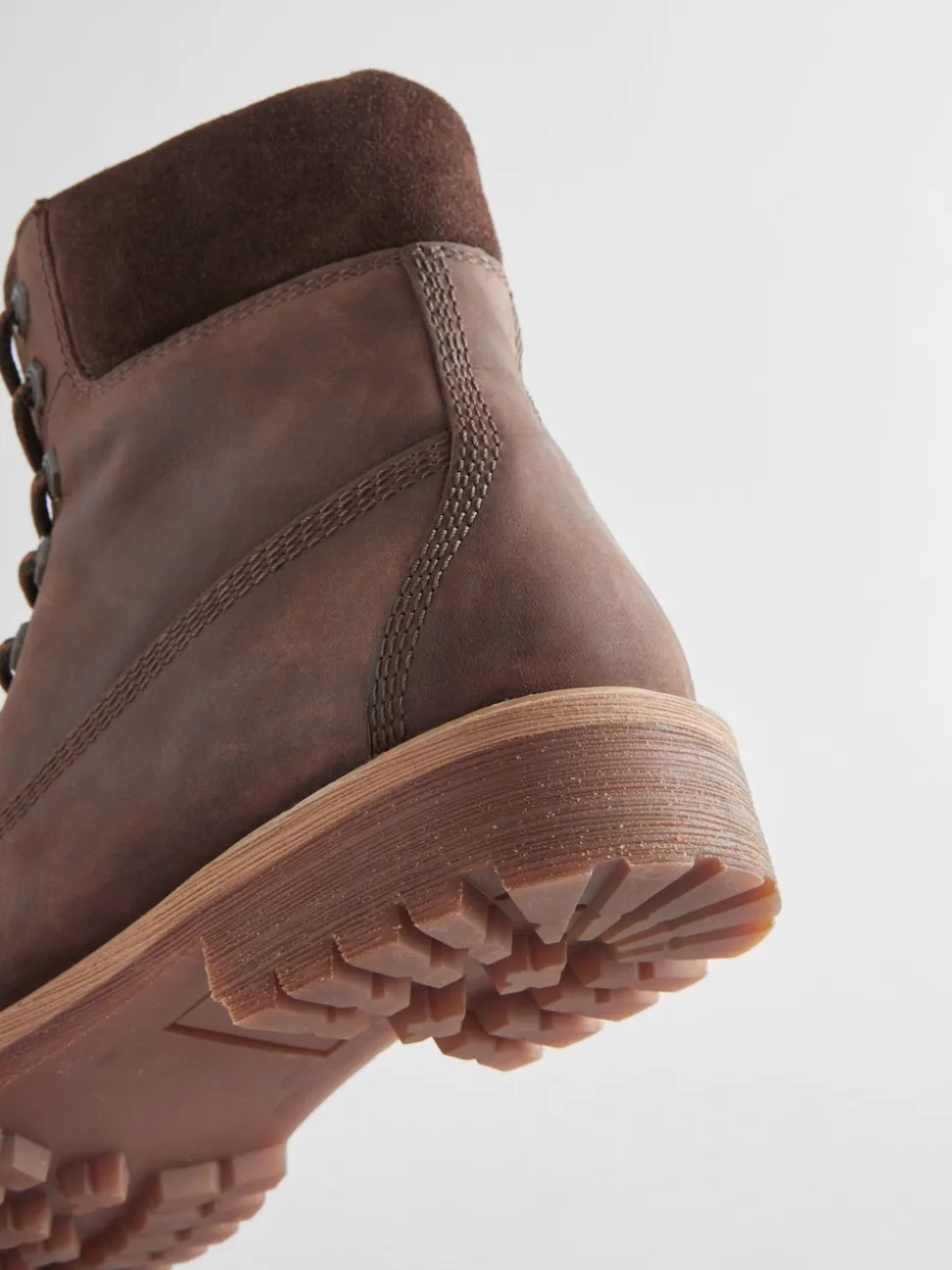 Marron - Bottes à lacets en cuir