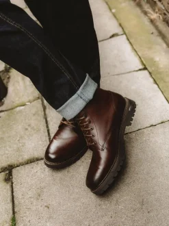 Marron - Bottes Base London en nickel à 7 œillets