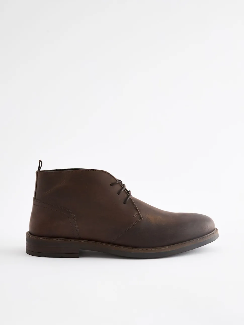 Marron - Bottes Chukka en cuir cireux