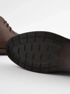 Marron - Bottes Chukka en cuir cireux