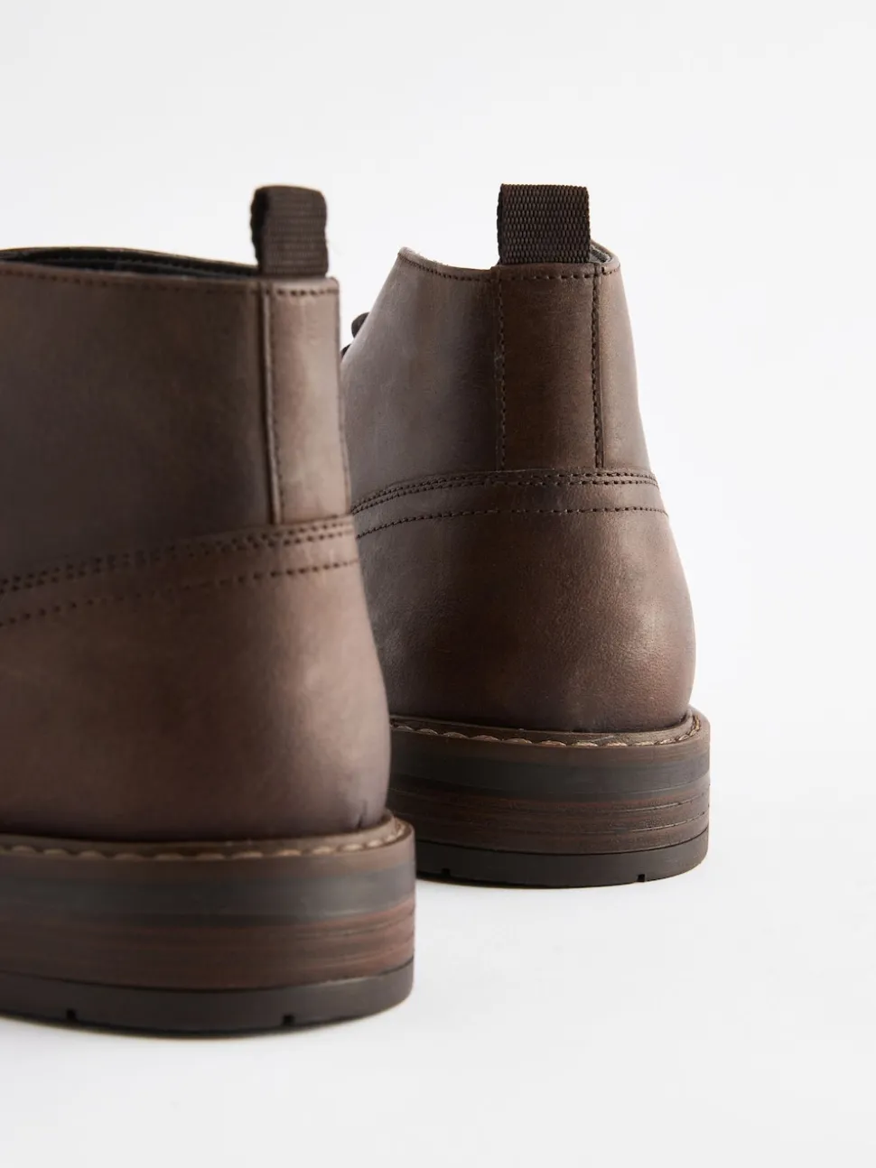 Marron - Bottes Chukka en cuir cireux