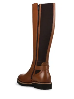 Marron - Bottes longues Pavers en cuir élastiques