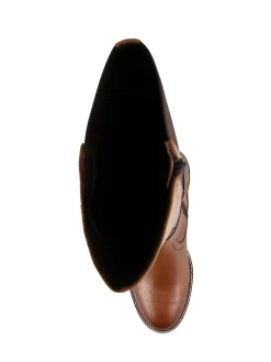 Marron - Bottes longues Pavers en cuir élastiques