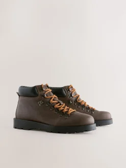 Marron - Bottines de randonnée en cuir