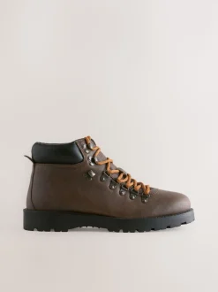 Marron - Bottines de randonnée en cuir
