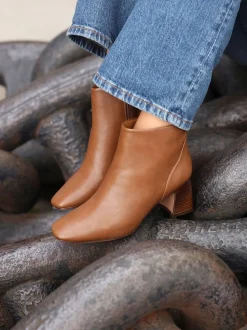 Marron - Bottines Linzi Cove Comfort à talons carrés