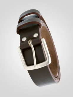 Marron - Ceinture D555 Gavin en Cuir véritable fabriqué à la main 3.7 Largeur cm