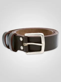 Marron - Ceinture D555 Gavin en Cuir véritable fabriqué à la main 3.7 Largeur cm