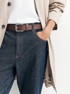 Marron - Ceinture en cuir casual