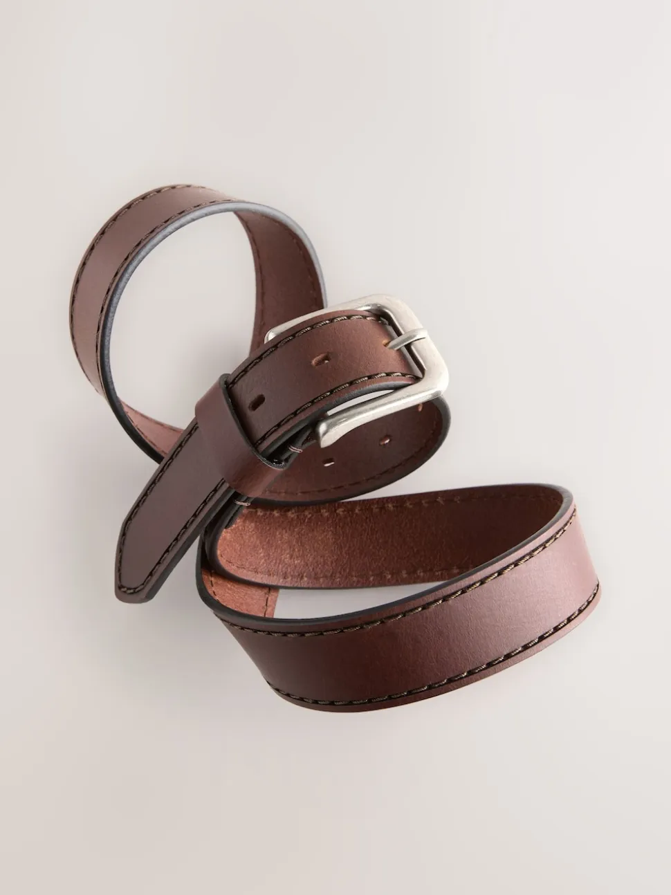 Marron - Ceinture en cuir casual