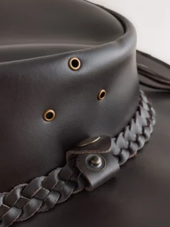Marron - Chapeau de cow-boy en cuir