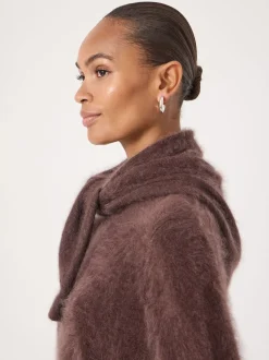 Marron - Écharpe triangle Hush en cachemire brossé