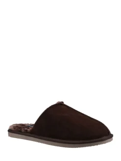 Marron - Chaussons Hush Puppies Coady en cuir