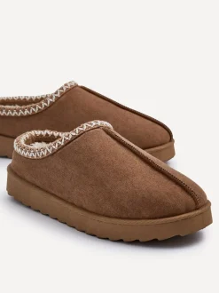 Marron - Chaussons Linzi Tana en faux daim à enfiler