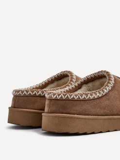 Marron - Chaussons Linzi Tana en faux daim à enfiler