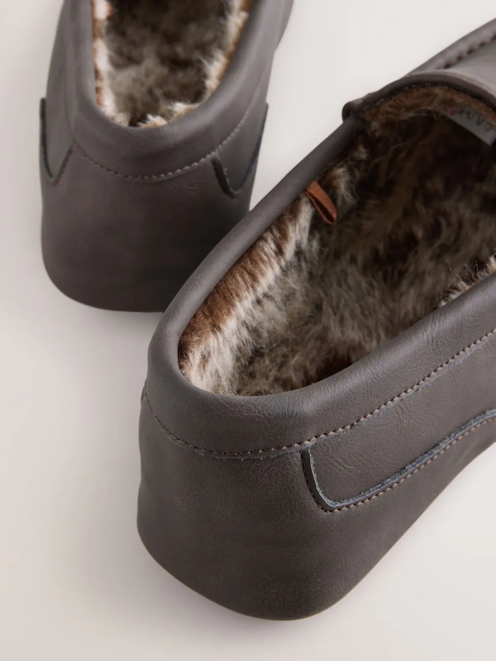 Marron - Chaussons Mocassins Doublés en Fausse Fourrure