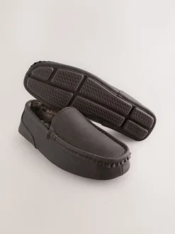 Marron - Chaussons Mocassins Doublés en Fausse Fourrure