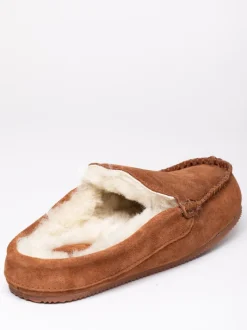 Marron - Chaussons style mocassins en peau de mouton Lakeland Leather