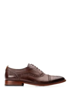 Marron - Chaussures Base London Cast Brogue délavées
