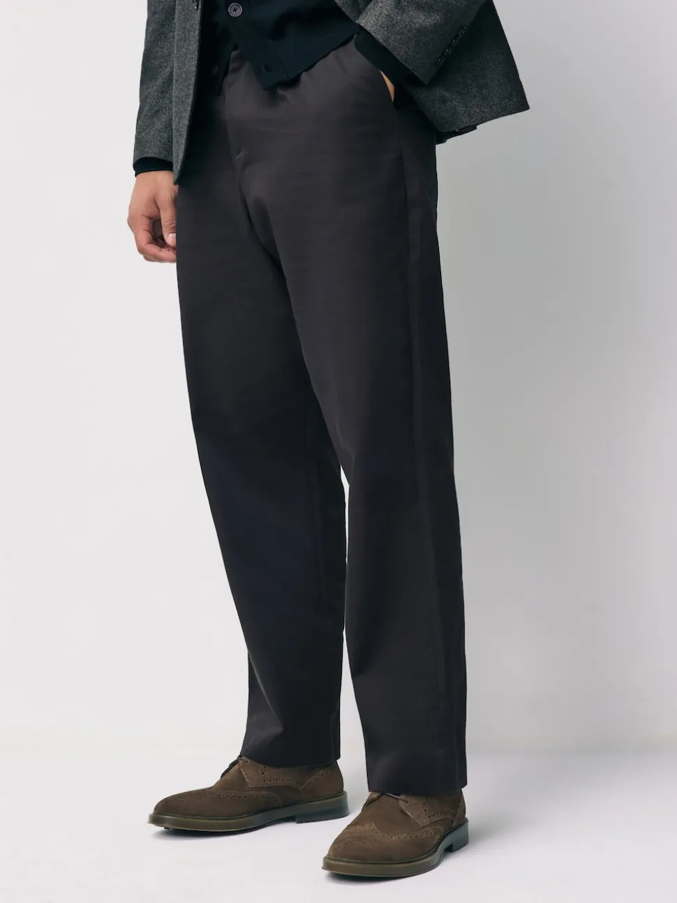 Marron - Chaussures Brogue en daim à semelle épaisse