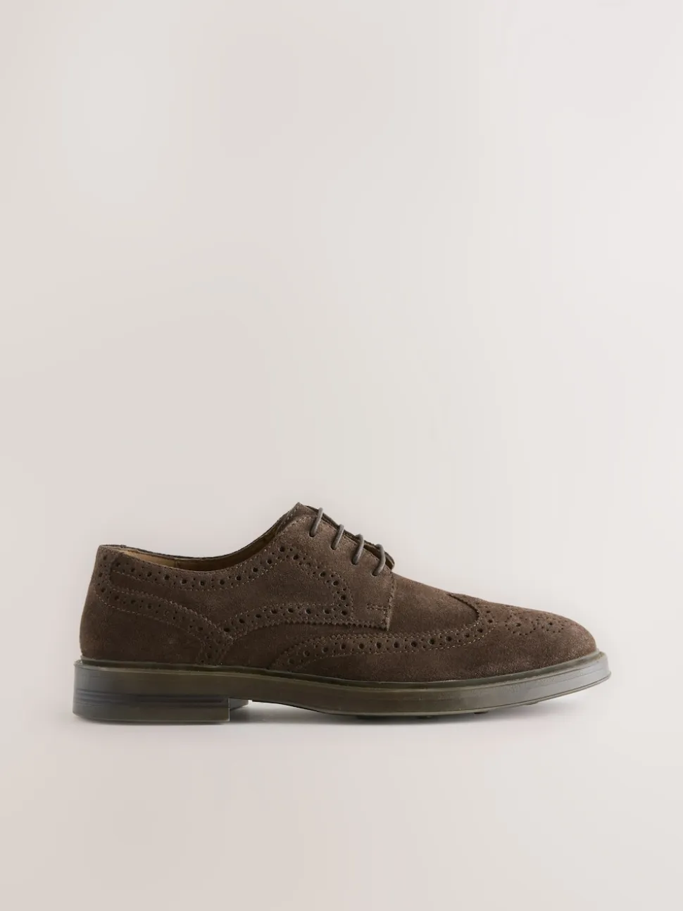 Marron - Chaussures Brogue en daim à semelle épaisse
