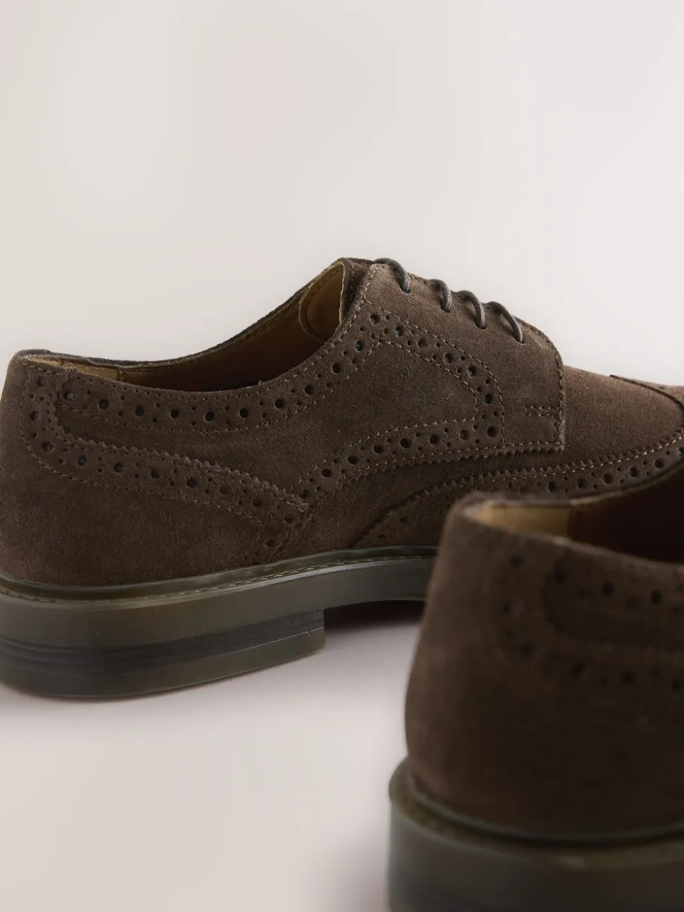 Marron - Chaussures Brogue en daim à semelle épaisse