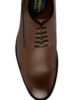 Marron - Chaussures derby Frank Wright à lacets en cuir