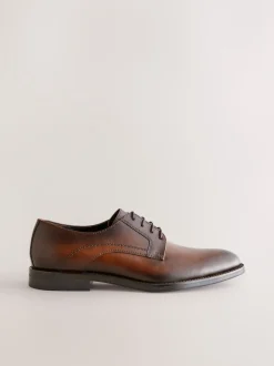 Marron - Chaussures Derby en cuir