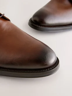 Marron - Chaussures Derby en cuir