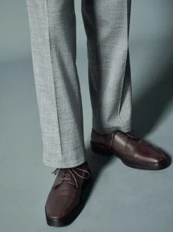 Marron - Chaussures en cuir à bout rapporté