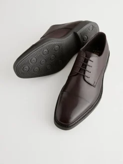 Marron - Chaussures en cuir à bout rapporté