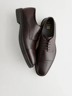 Marron - Chaussures en cuir à bout rapporté