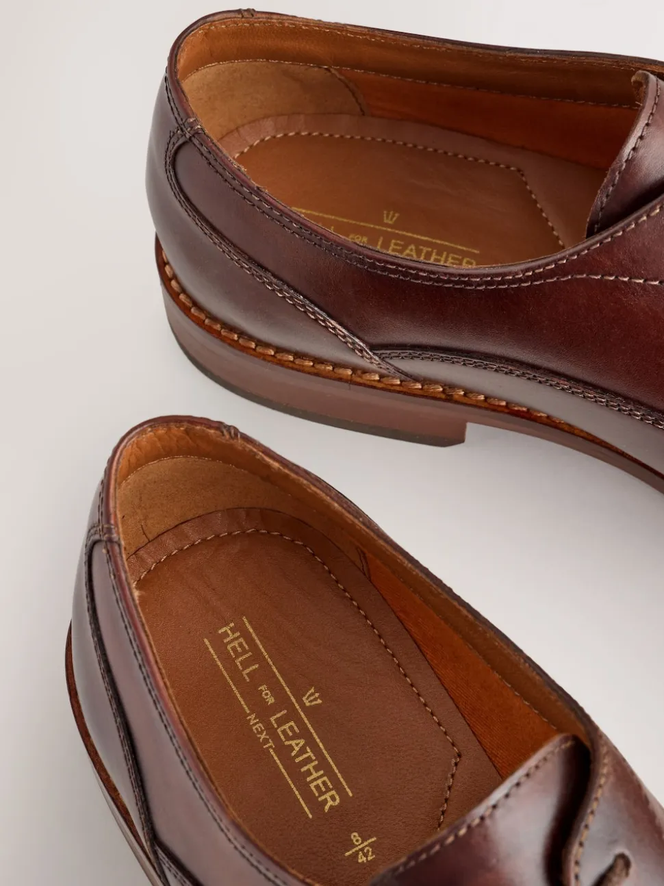Marron - Chaussures Oxford à semelle contrastée en cuir