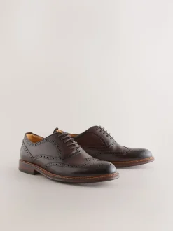Marron - Chaussures Oxford Wingcap en cuir