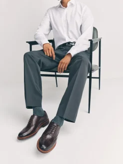 Marron - Chaussures Oxford Wingcap en cuir