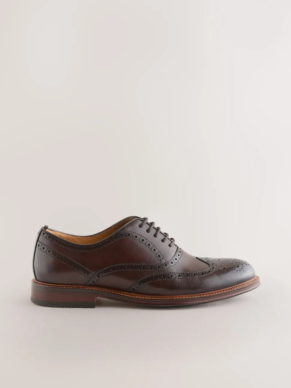 Marron - Chaussures Oxford Wingcap en cuir