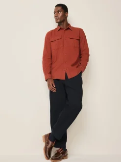 Marron - Chemise Coupe classique texturée à manches longues gaufrée