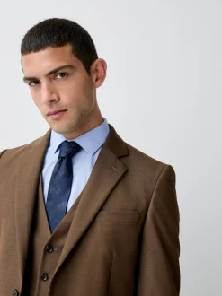 Marron - Coupe ajustée Flannel Costume Veste