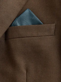 Marron - Coupe ajustée Flannel Costume Veste