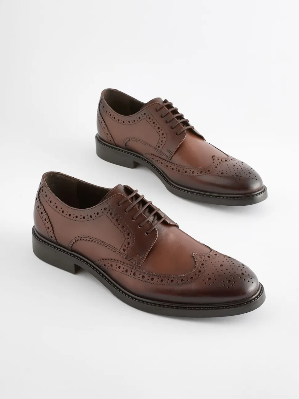 Marron - Coupe classique - Chaussures Richelieu derby en cuir
