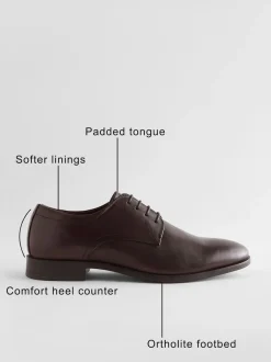 Marron - Coupe classique - Derbys en cuir classiques