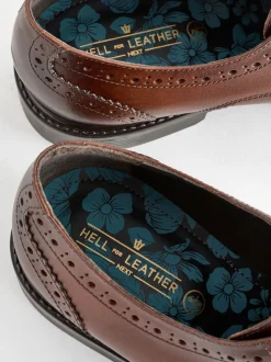 Marron - Coupe large - Chaussures Richelieu derby en cuir