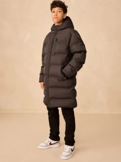 Marron - Doudoune imperméable à Gamme longue doublée de polaire (3-17ans)