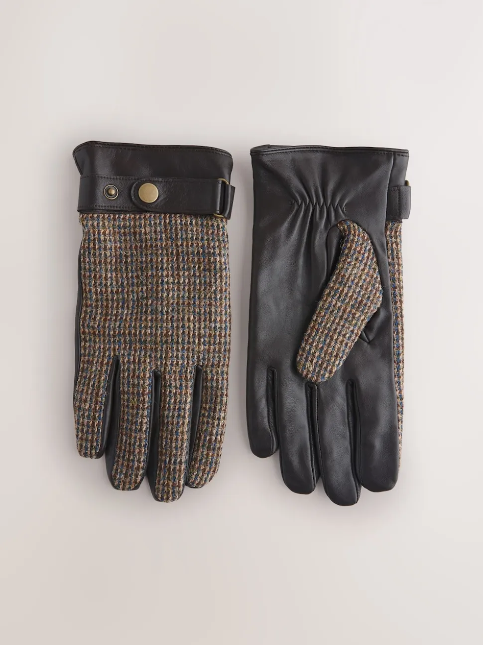 Marron - Gants Harris Tweed et Cuir